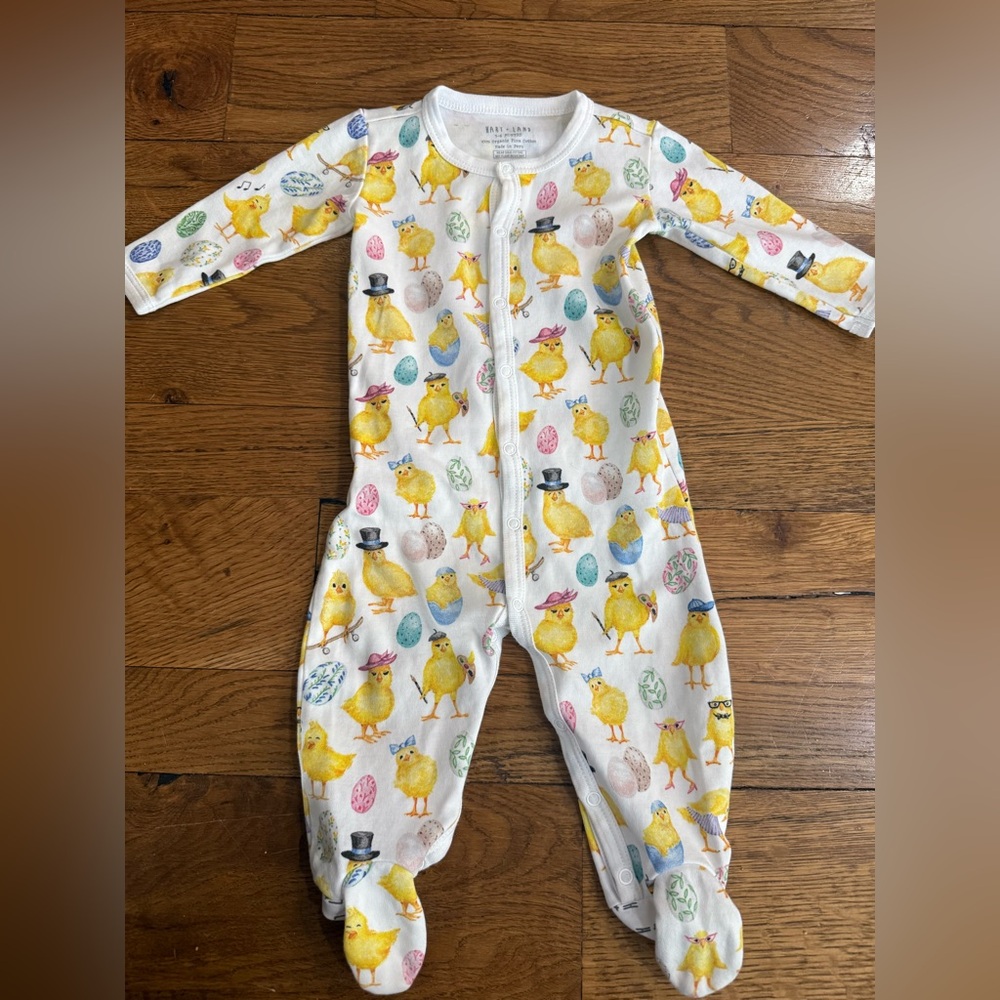 Hart + Land Chicks Print Pima Cotton Footie Sleeper. 3-6M. Perfect for Easter!